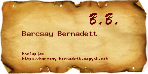 Barcsay Bernadett névjegykártya