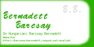 bernadett barcsay business card